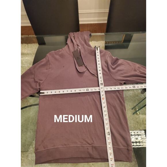 Mono B Mens Gray Solid 100% Cotton Drawstring Regular Fit Long Sleeve Hoodie - Picture 10 of 12